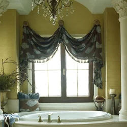 Окно в ванной дизайн штор