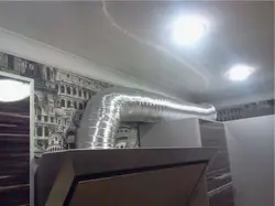 Воздуховод для вытяжки на кухне в интерьере
