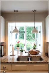 Lamps for the kitchen above the countertop photo