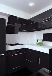 Дызайн маленькай кухні фота чорны