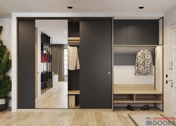 Design of a rectangular hallway with a wardrobe