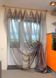 Tulle With One Curtain For The Kitchen Photo In The Interior