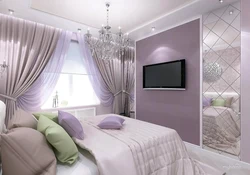 Purple Wallpaper In The Bedroom Photo