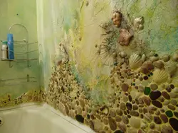 Ванна бөлмесінің қабырғаларын безендірудің арзан фотосуреті