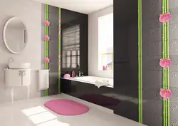Панели с цветами дизайн ванны