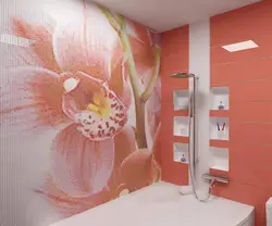 Panels with flowers bath design