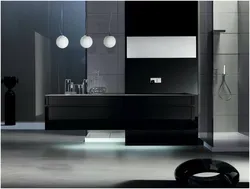Темная мебель в ванной комнате фото