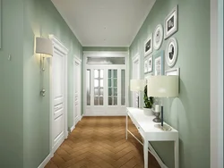 Hallway with green walls photo