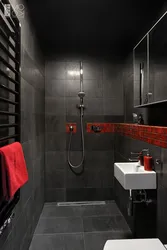 Red gray bathroom design