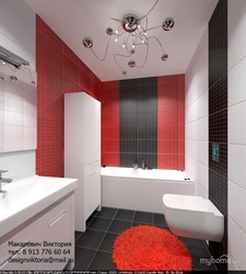 Red gray bathroom design