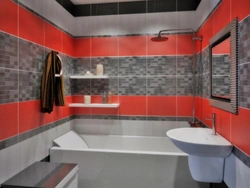 Red gray bathroom design