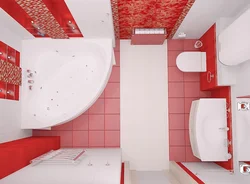 Red Gray Bathroom Design