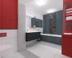Red gray bathroom design