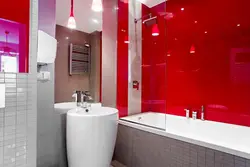 Қызыл сұр ванна бөлмесінің дизайны