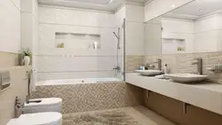 Beige tile bath photo