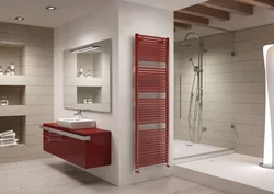 Bathroom design with heated towel rail