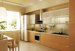 Photo Of A Kitchen With Beige Cabinets