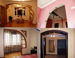 What kind of arches are there in the apartment photo