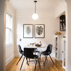 Decor in the kitchen above the table photo