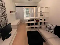 Zoning of a room 19 sq.m. for the bedroom and living room photo