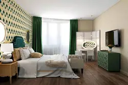 Emerald with white in the bedroom interior