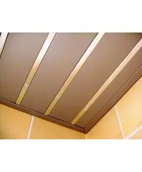 Bathroom ceiling with slats photo