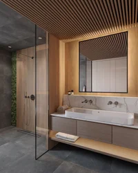 Bathroom Ceiling With Slats Photo