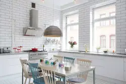 White Wallpaper For The Kitchen In Photo Design