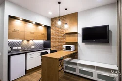 Photo of a kitchen in a studio 25 sq m photo