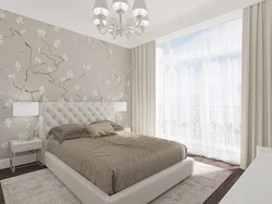 Combining wallpaper in the bedroom photo