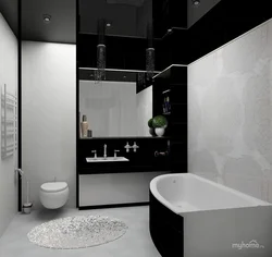 Black and white bathroom design photo