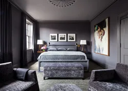 Спальня в серых оттенках дизайн фото