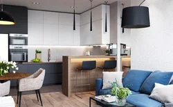 Кухня гостиная 25 кв м дизайн в современном стиле