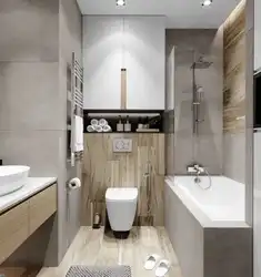 Combined bathroom with installation design