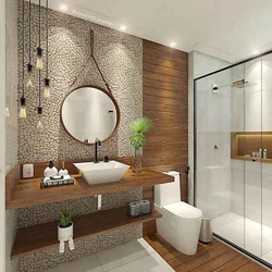 Combined bathroom with installation design