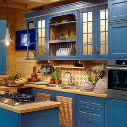 Кухні блакітнага колеру фота ў інтэр'еры