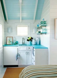 Blue kitchen photos in the interior