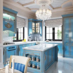Blue Kitchen Photos In The Interior