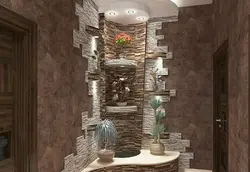 Photo artificial stone in the hallway