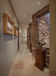 Photo artificial stone in the hallway
