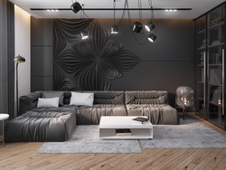 Gray living room interior photo