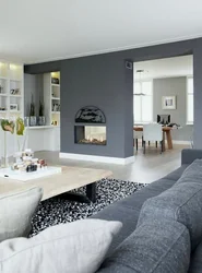 Gray Living Room Interior Photo