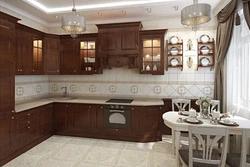 Дизайн интерьера кухни в квартире фото классика