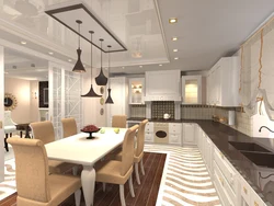 Layout design of a combined kitchen with living room photo