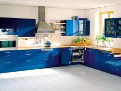Blue Kitchen Design Photo