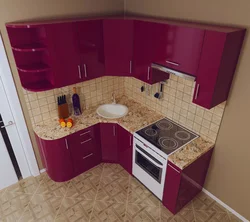 Corner mini kitchen design photo