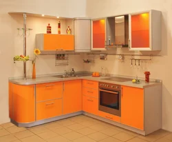 Corner mini kitchen design photo