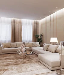 Living room interior beige