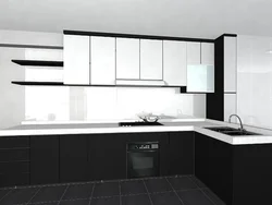 Kitchen in black and white design photo