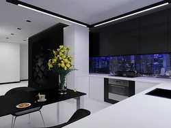Кухня В Черно Белом Цвете Дизайн Фото